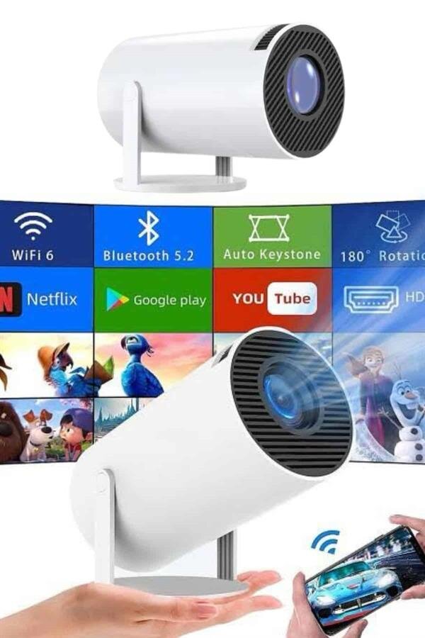 Sinema Projektörü Android Hdmı USB WİFİ Ses Çıkışlı Ayaklı Projeksiyon Taşınabilir