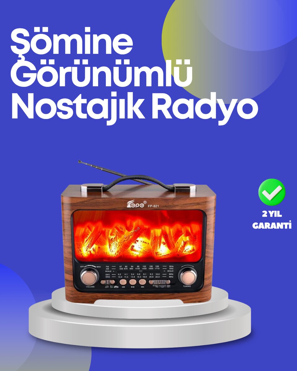 Taşınabilir Kamp Hoparlörü – Solar Şarjlı Şömine Efektli 7W Güçlü Ses