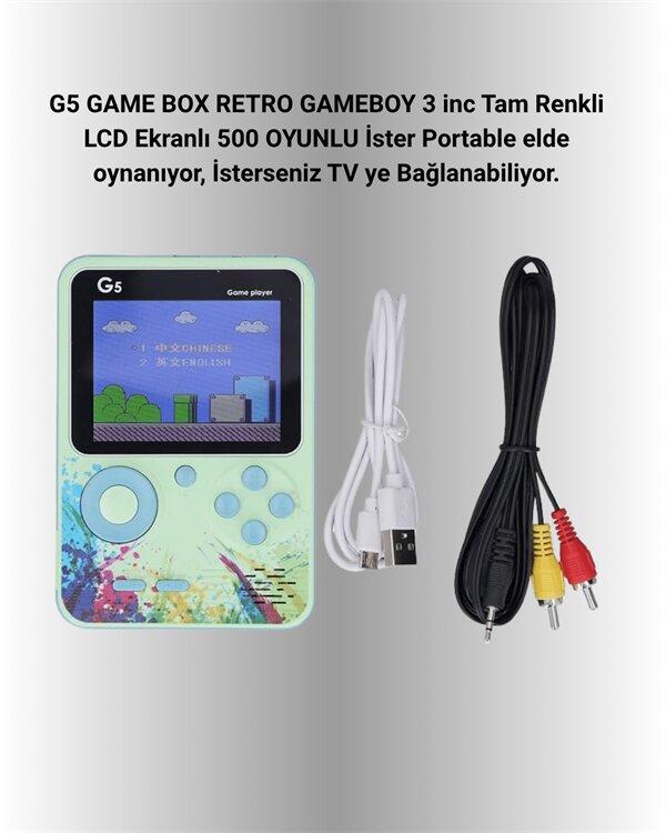G5 Game Box Retro Mini Oyun Konsolu – 500 Dahili Oyun