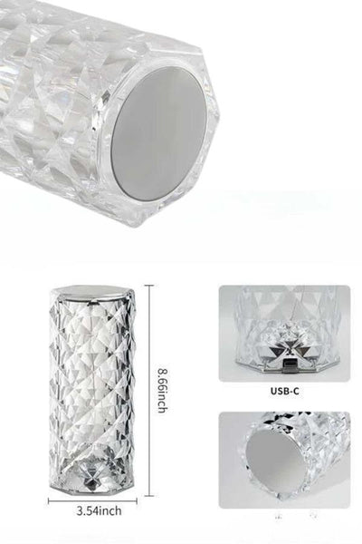 Yeni Nesil Modern Kristal Masa ve Gece Lambası Dokunmatik Renk Değiştirebilen