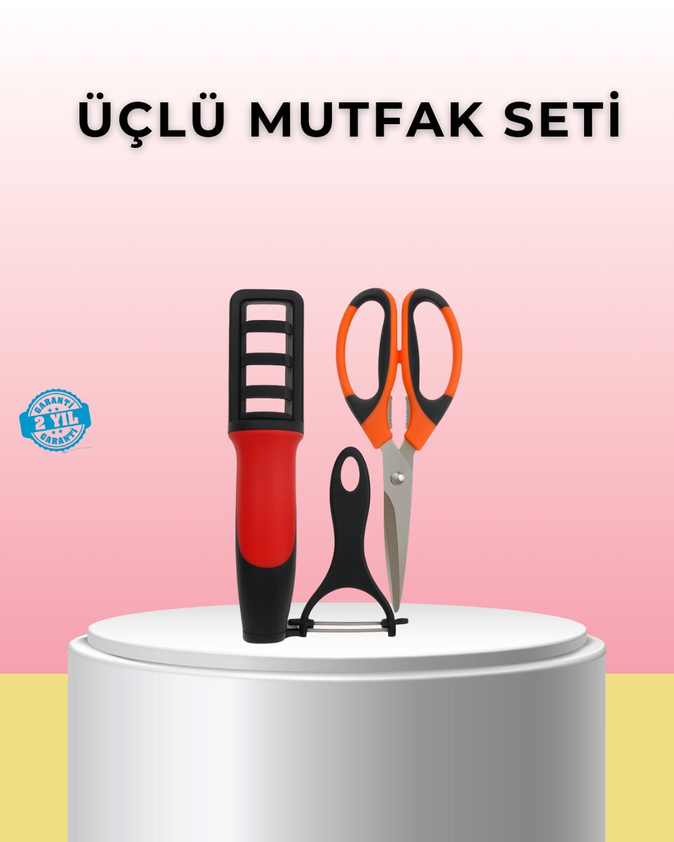 Çok Fonksiyonlu Mutfak Makas Seti – Makas Bileyici ve Soyacak Dahil (Kopya)