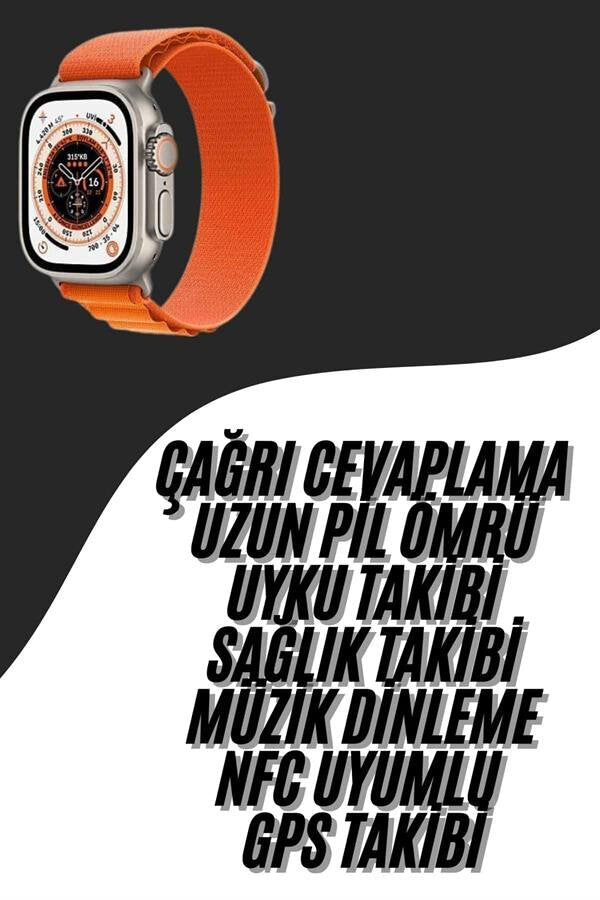 Ultra Max Kordon Kilitli Akıllı Saat Amoled Ekran Titreşimli Çağrı Cevaplayabilen