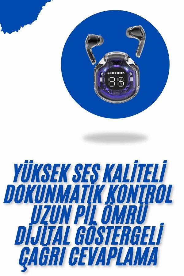 Kablosuz Dijital Göstergeli Powerbanklı IOS ve Android Uyumlu Gaming Kulaklık