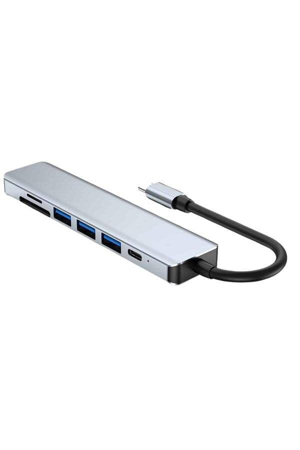 8 Portlu Macbook Çevirici Type C Hub SD TF USB Çoğaltıcı Ethernet