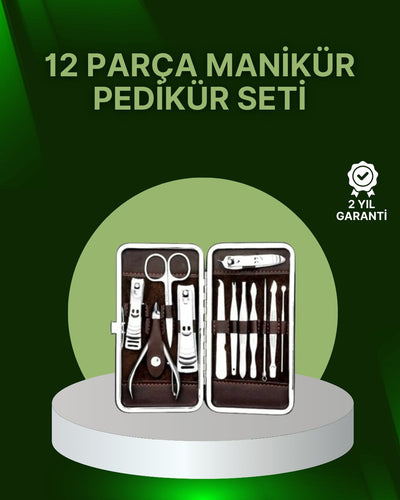 12 Parçalık Özel Deri Çantalı Kişisel Bakım Seti