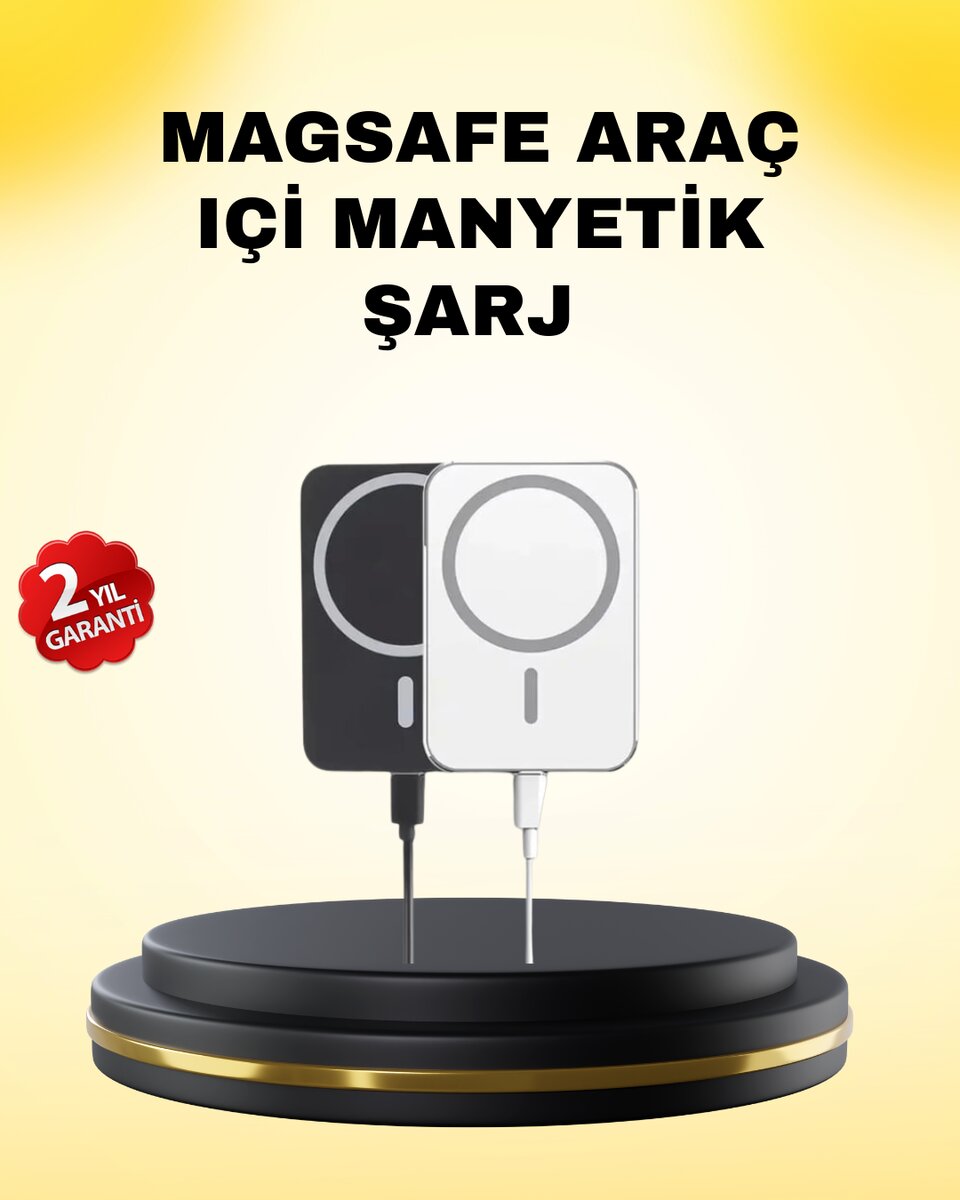 15W Kablosuz Şarj Destekli MagSafe Araç Tutucu Havalandırma Klipsli