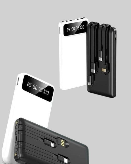 20.000mAh PD Powerbank LED Işık LCD Ekran Dahili Kablo Çoklu Giriş