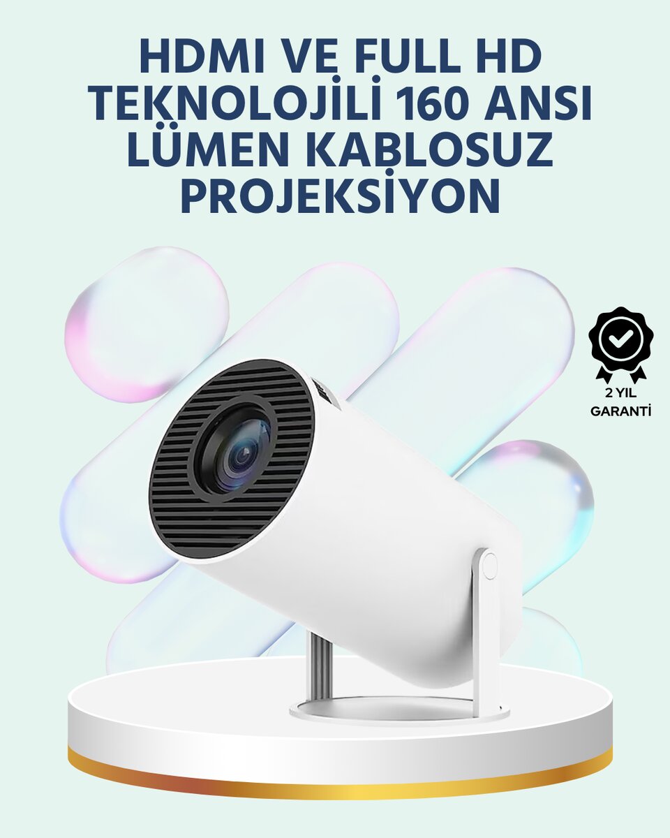 160 Ansı Lümen Parlaklığa Sahip Geniş Ekran Projeksiyon