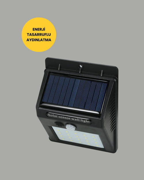 20 LED Güneş Enerjili Hareket Sensörlü Dış Mekan Duvar Lambası