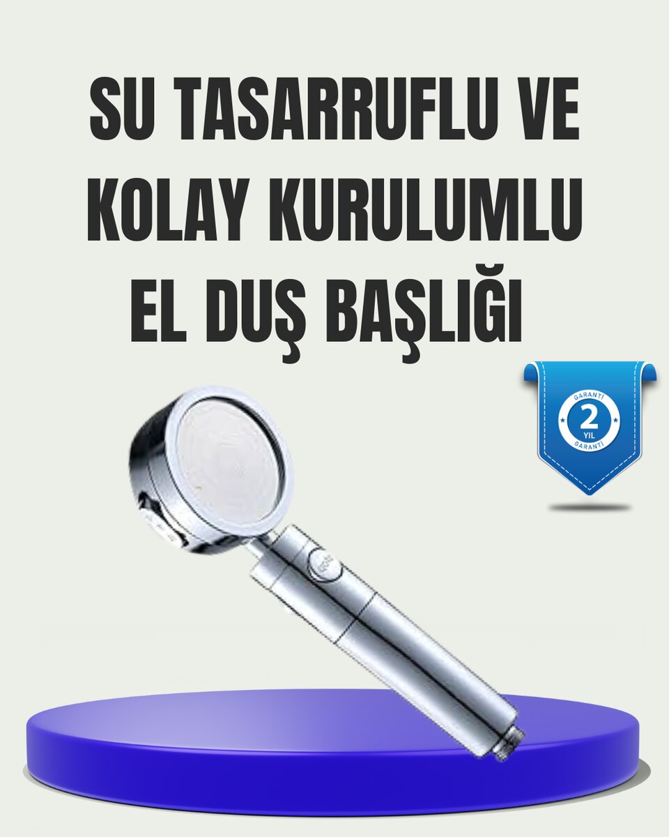 Masaj ve Yağmur Modlu Su Tasarruflu Duş Başlığı