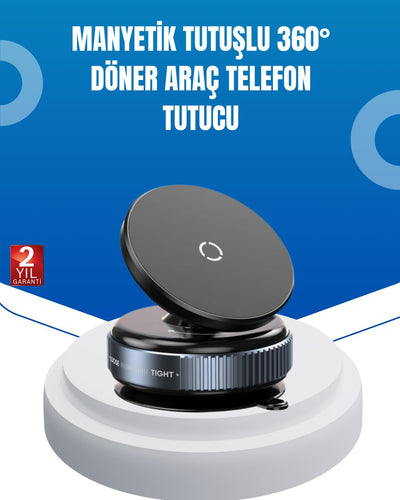Evrensel Manyetik Araç Telefon Tutucu 360° Döner Başlık