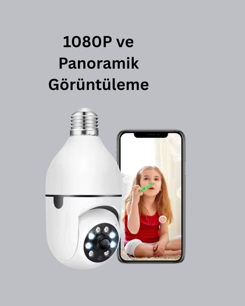 1080P Gece Görüşlü Ampul Güvenlik Kamerası – Kablolu ve Kablosuz Seçenekli