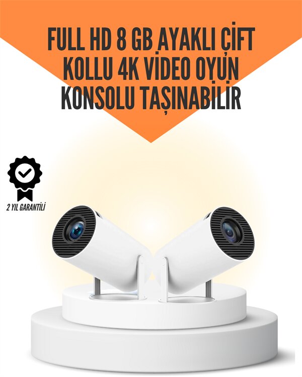 10.000 Oyun Destekli Çift Kollu 4K Projeksiyon – Hdmı USB AUX Ethernet Yok