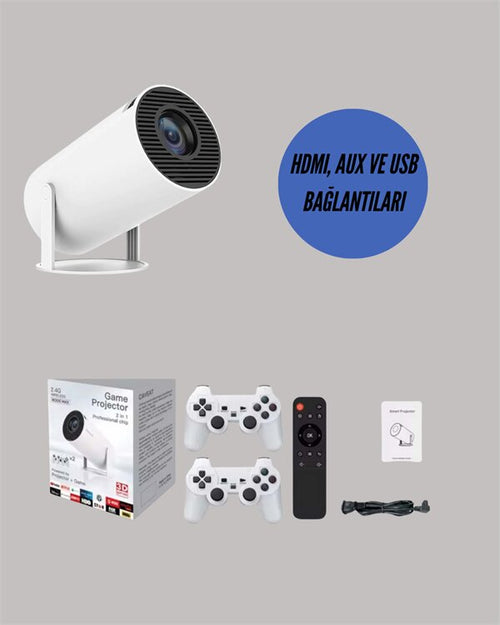10.000 Oyun Destekli Çift Kollu 4K Projeksiyon – Hdmı USB AUX Ethernet Yok
