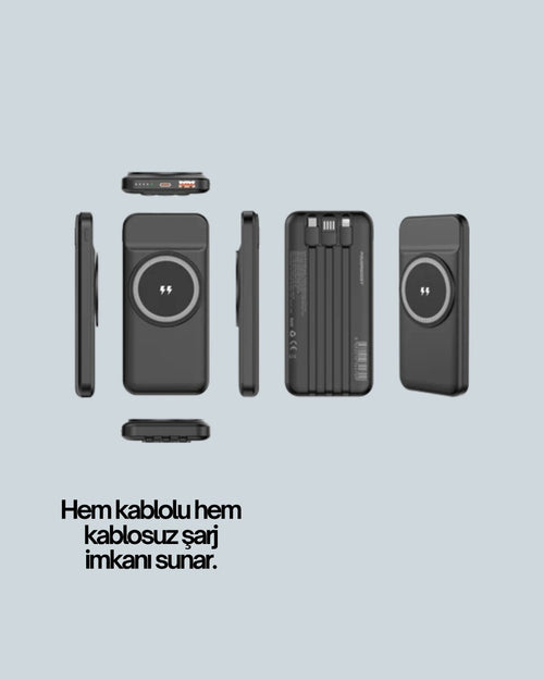 22.5W Hızlı + 15W Kablosuz Şarj – Akıllı Powerbank ile Her An Enerji - görsel 2