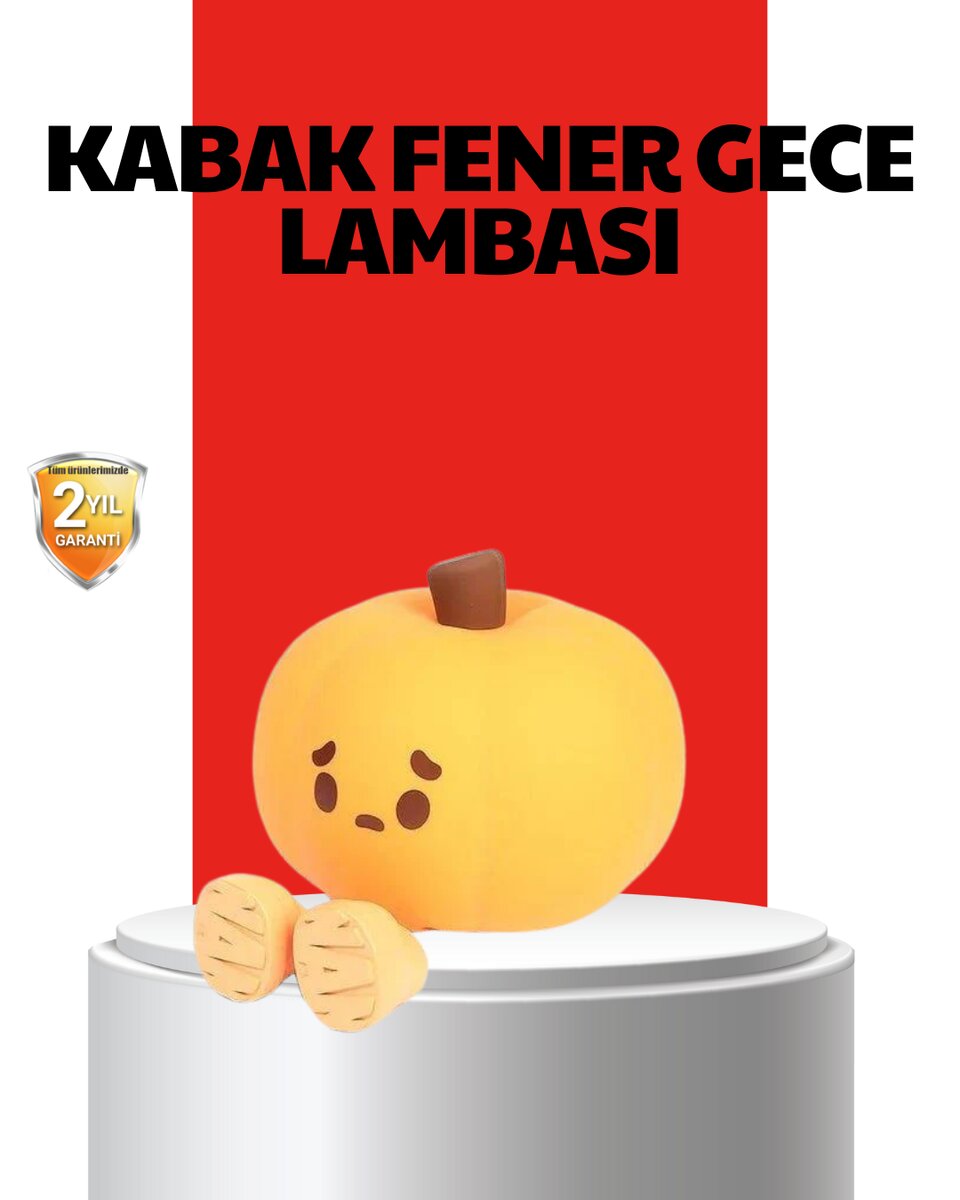 Pumpkin LED Night Light Dokunmatik Şarjlı Silikon Gece Lambası