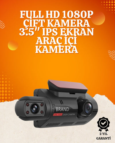 WiFi Destekli Araç Kamerası – 3 inç Ekran 1080P Ön ve 720P İç Kamera
