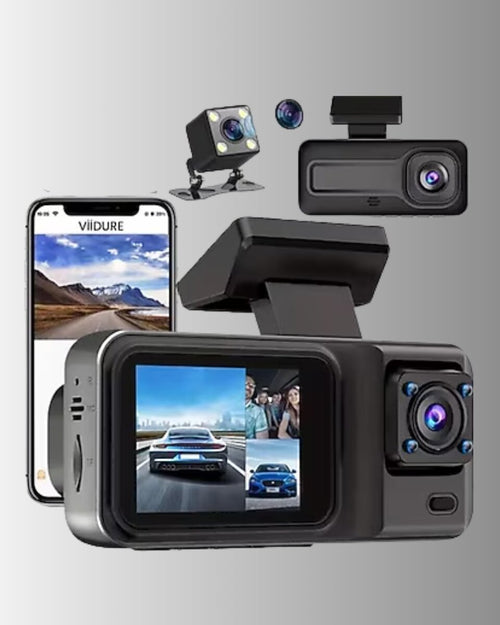 3 Kameralı Araç İçi Kayıt Cihazı 1080P Full HD Gece Görüşlü ve Wi-Fi Bağlantılı - görsel 2