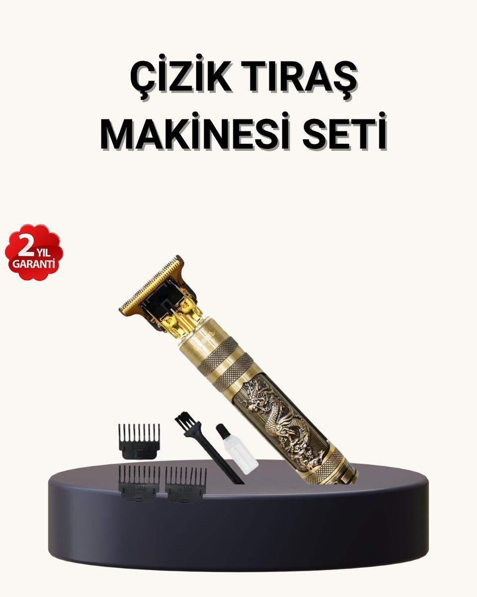 Profesyonel Çizik Tıraş Makinesi – T Çelik Bıçaklı 120 Dakika Şarjlı Kullanım 3 Başlıklı