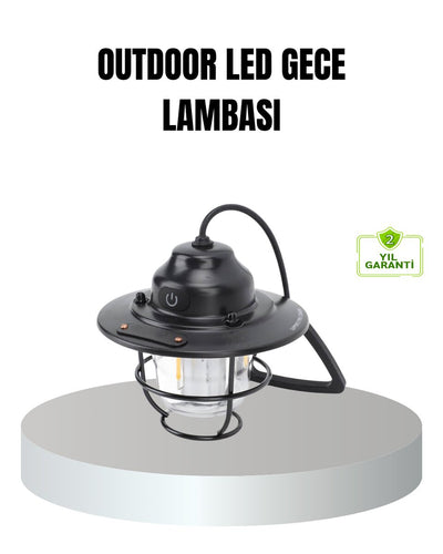 Retro Kamp Lambası Su Geçirmez Taşınabilir Gece Işığı Uzun Pil Ömürlü