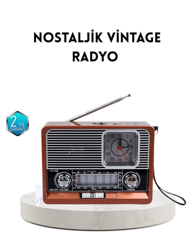 Dekoratif Vintage Radyo – Klasik Görünüm Modern Fonksiyon ve Uzun Ömürlü Kullanım