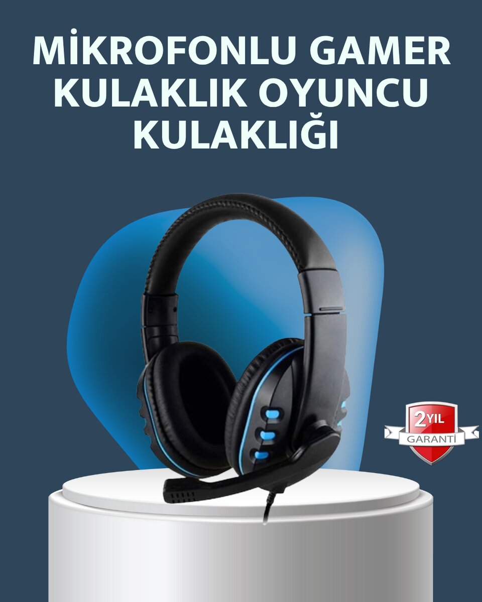 Stereo Mikrofonlu Kablolu Oyun Kulaklığı – Konforlu ve Net Ses İletimi