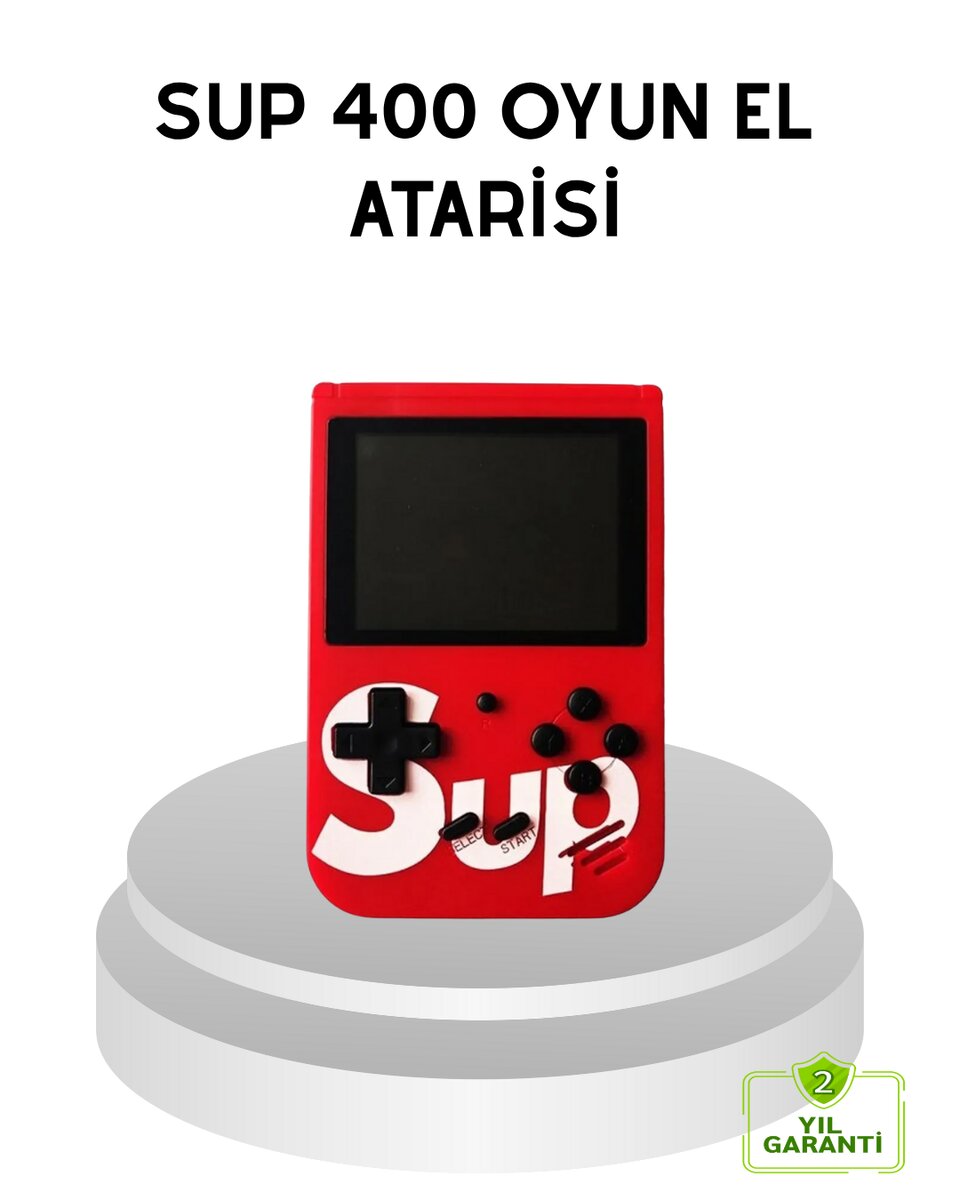 SUP Retro El Konsolu – 500 Oyun TV Bağlantılı 3 İnç Ekranlı Şarjlı Mini Atari