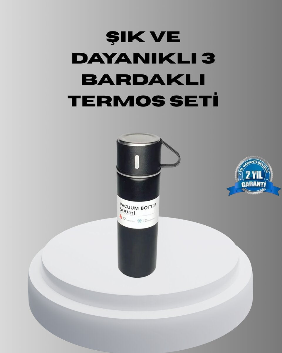 500 ml Vakumlu Termos – Çift Kat Paslanmaz Çelik Sızdırmaz Kapağıyla Sıcak ve Soğuk İçeceklere Özel