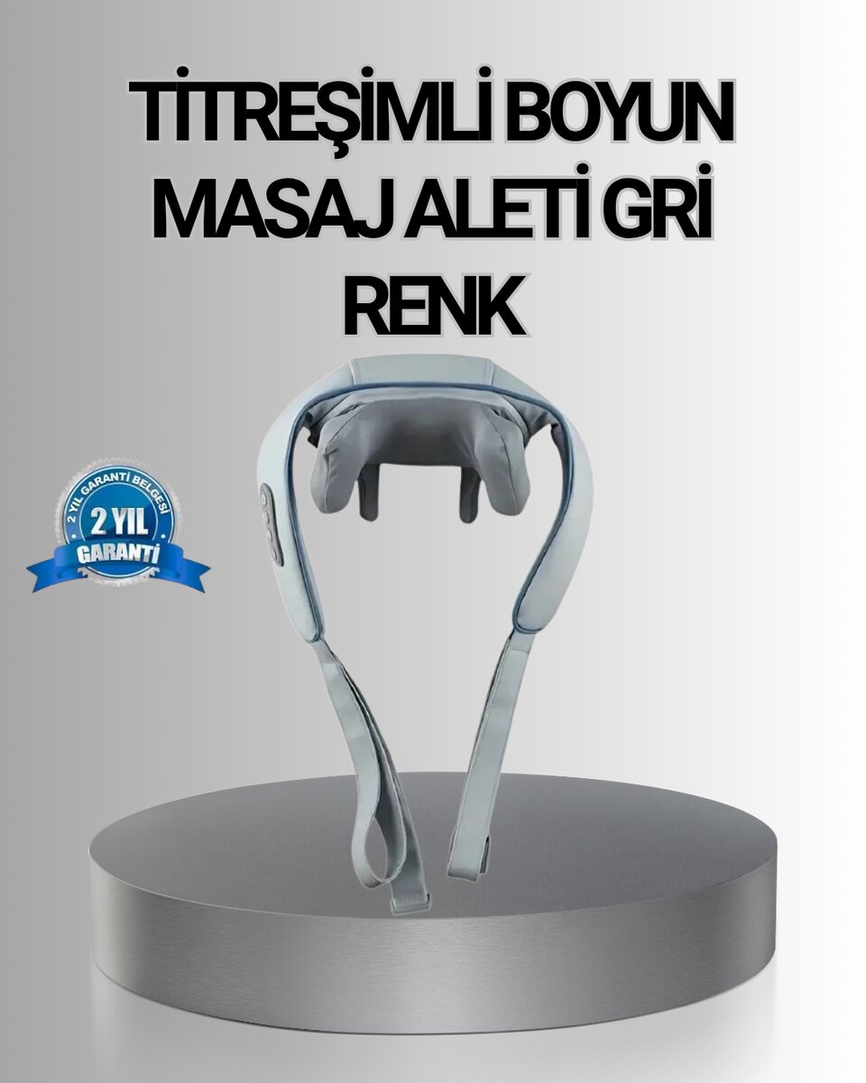Titreşimli Boyun Masaj Cihazı Isı Terapili Şarjlı VNB-01 Ergonomik U Tasarım