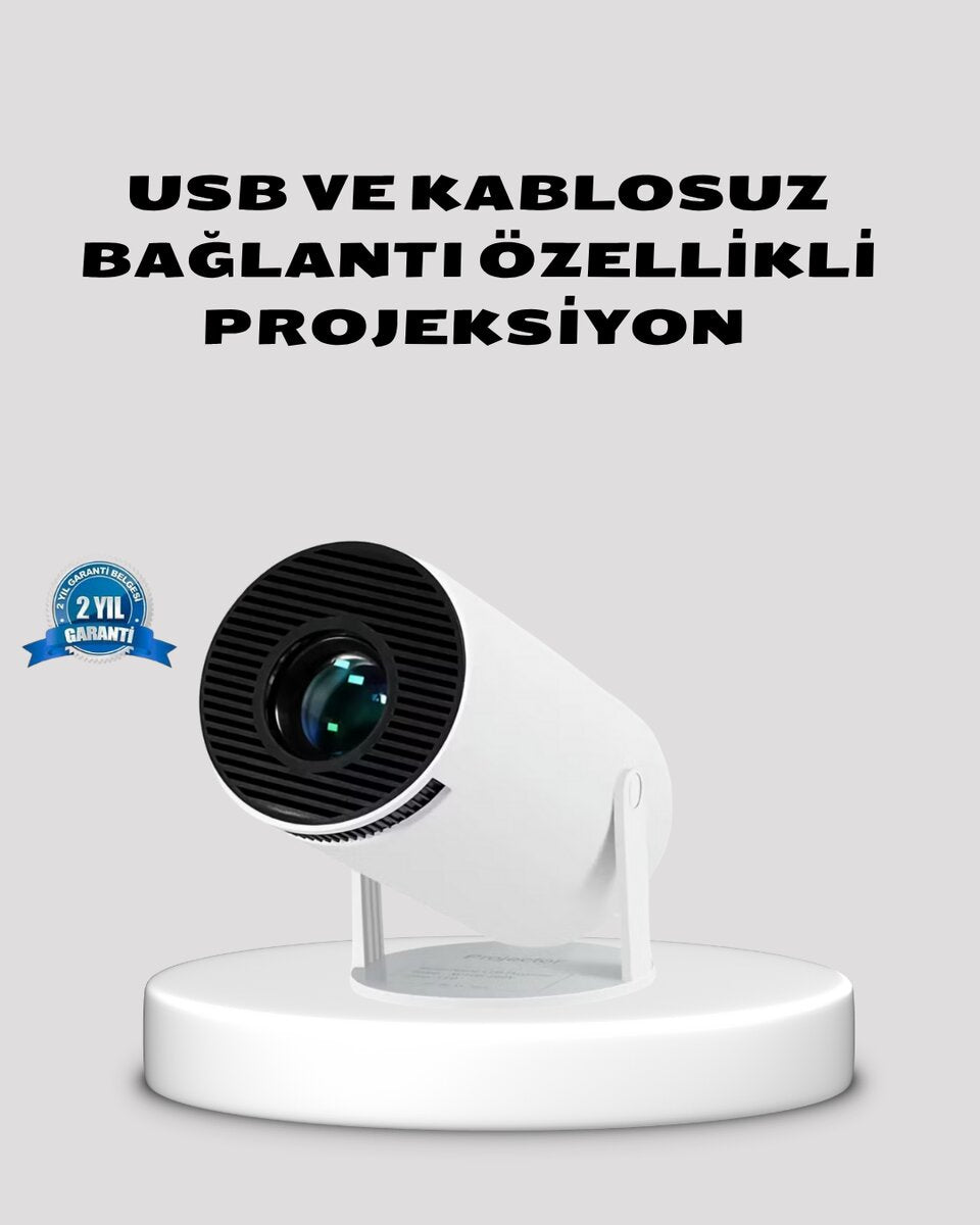 Hdmı USB Bağlantılı 4K Destekli Taşınabilir Projeksiyon Cihazı