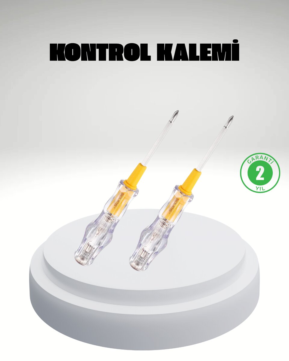 Elektrik Test Kalemi Neon Işıklı Nikel Kaplama 110-220V Dirençli