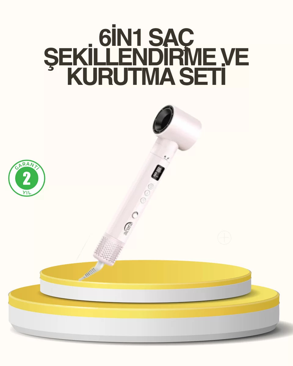 Motorlu LCD Ekranlı Saç Şekillendirme Seti