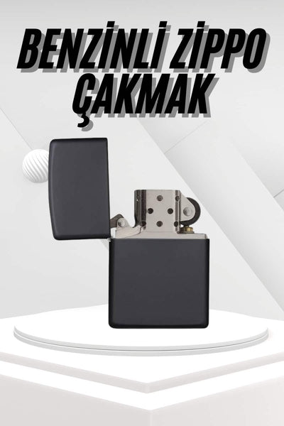 Hediyelik Zarif Siyah Benzinli Çakmak