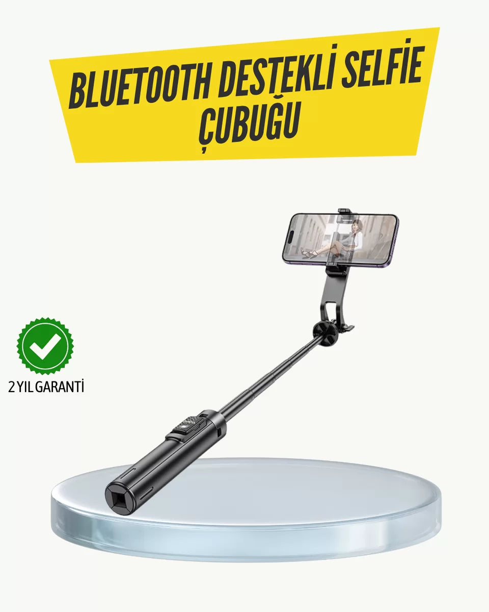 Bluetooth Selfie Çubuğu – Katlanabilir Uzaktan Kumandalı