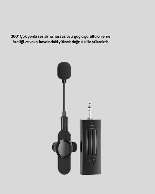 2.4 GHz Düşük Gecikmeli Kablosuz Ses Kayıt Mikrofonu