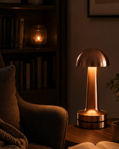 Dokunmatik Mantar Gece Lambası Bronz LED Masa Aydınlatması