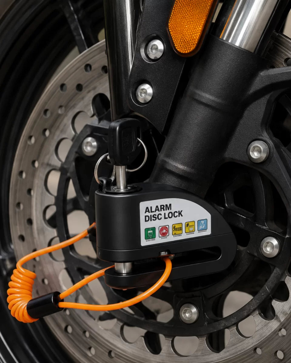 110 dB Alarmlı Disk Fren Kilidi Su Geçirmez Çelik Motosiklet Güvenlik Kilidi